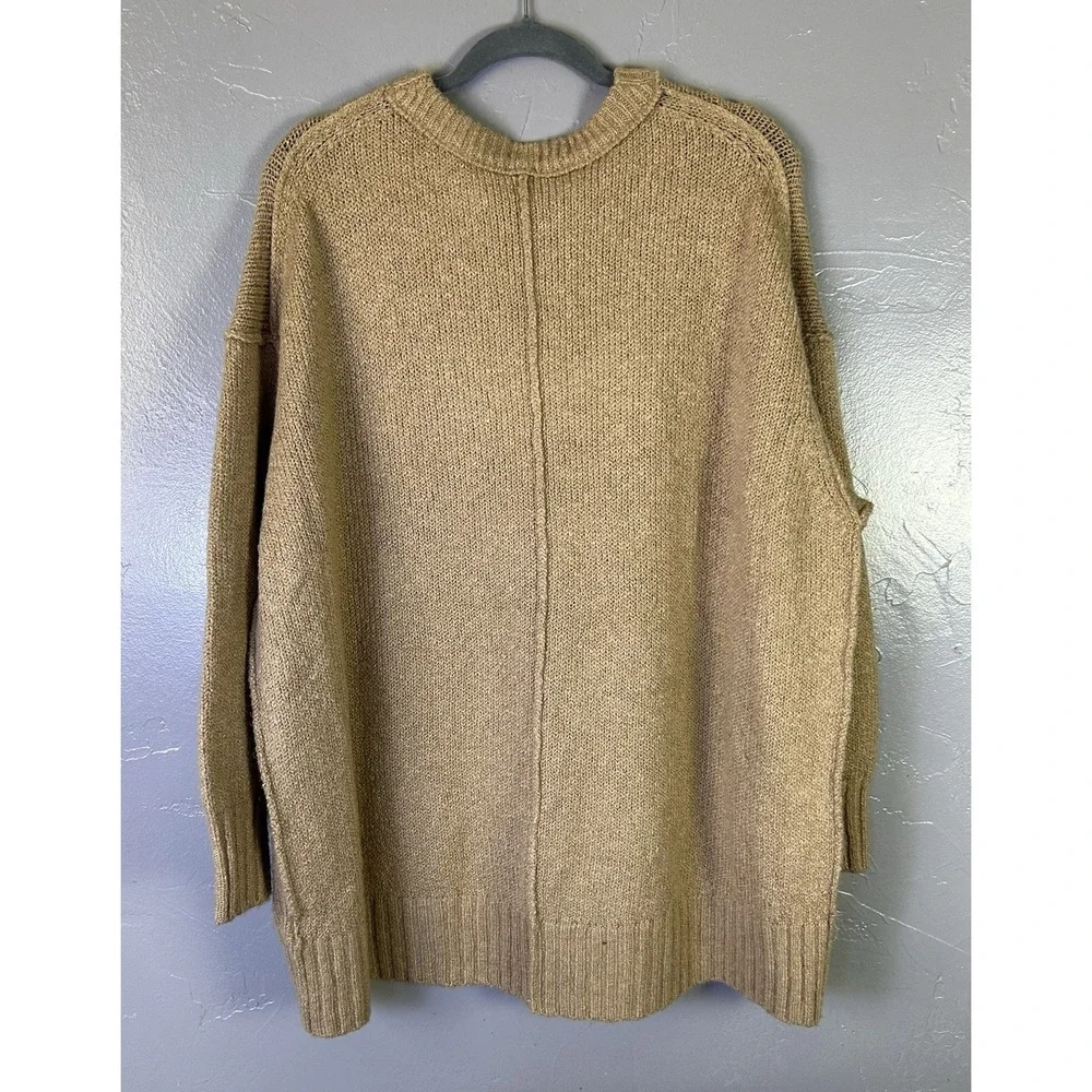 camel-brown Free People Brookside Tunic Sweater Oversized M Fall Cozy Classic